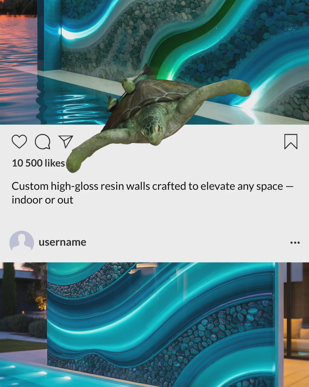 Resin feature walls