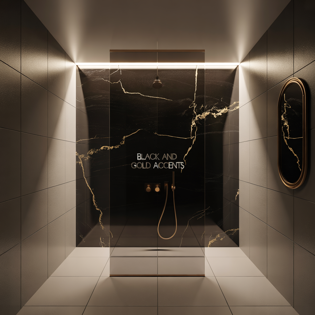 High Gloss Resin Bathroom Splashbacks – Modern Metallic Elegance