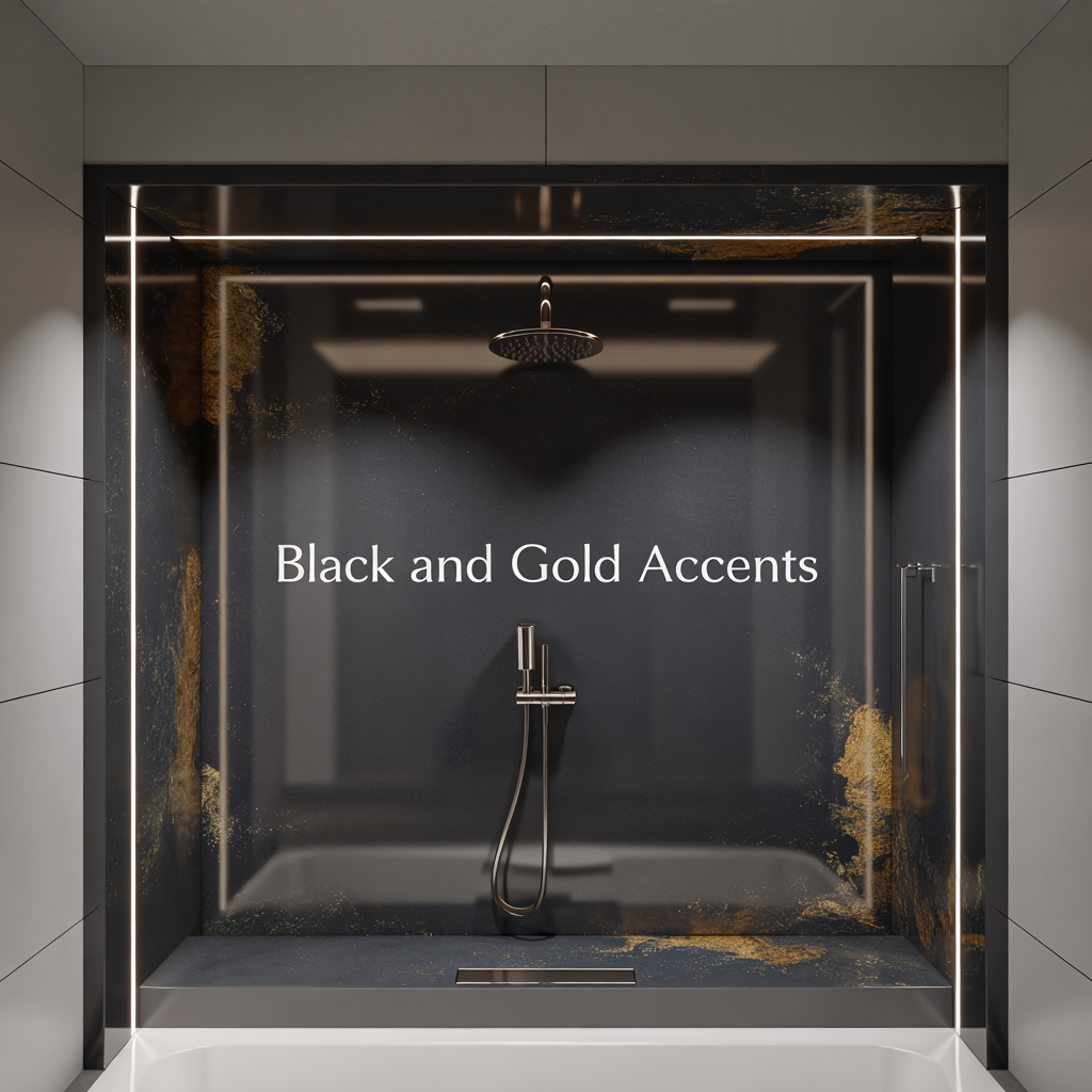 High Gloss Resin Bathroom Splashbacks – Modern Metallic Elegance