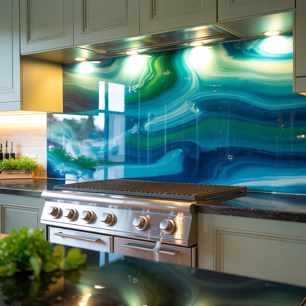 High Gloss Resin BBQ Splashback