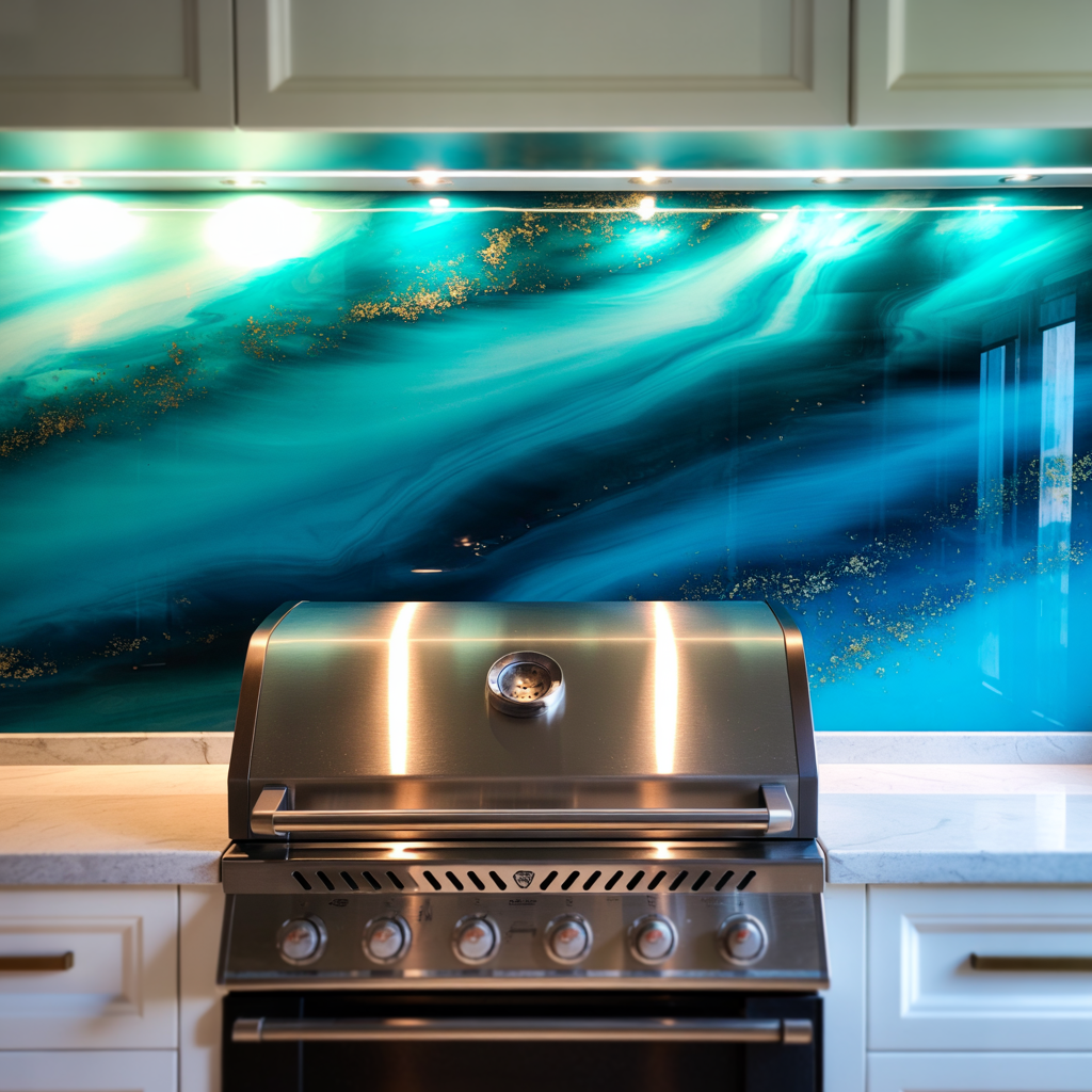 High Gloss Resin BBQ Splashback